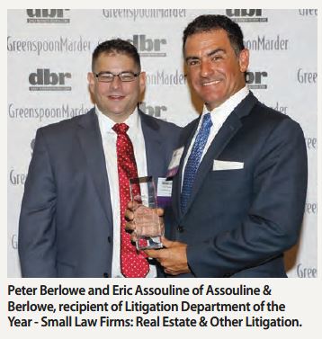 Winner of Daily Business Review's Litigation Department of the Year for Small Firms in the Section of Real Estate and Other Litigation
